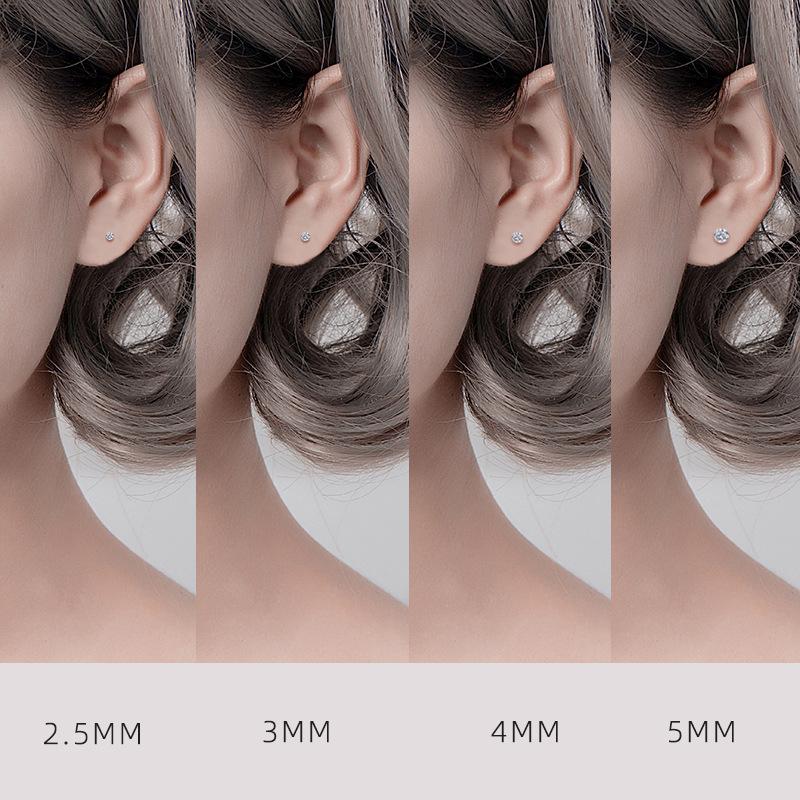 100% 925 Silber Steckerohrring für Damen Mädchen Geschenk Bunter Zirkonia Kristall Schmuck Klein Exquisit
