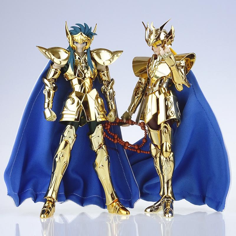 MST Saint Seiya Myth Cloth EXM/EX Metal Aquarius Camus With Hyoga Cygnus Head 24K Hades Gold Knights of the Zodiac Action Figure