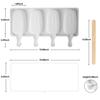 Silicone Popsicle Mold, 4 Cavity, Large Cakesicle, Silicone Mold, Oval, BPA-Free, Homemade Cake Pop Mold with Lid & 100 Wooden Sticks for DIY Popsicle