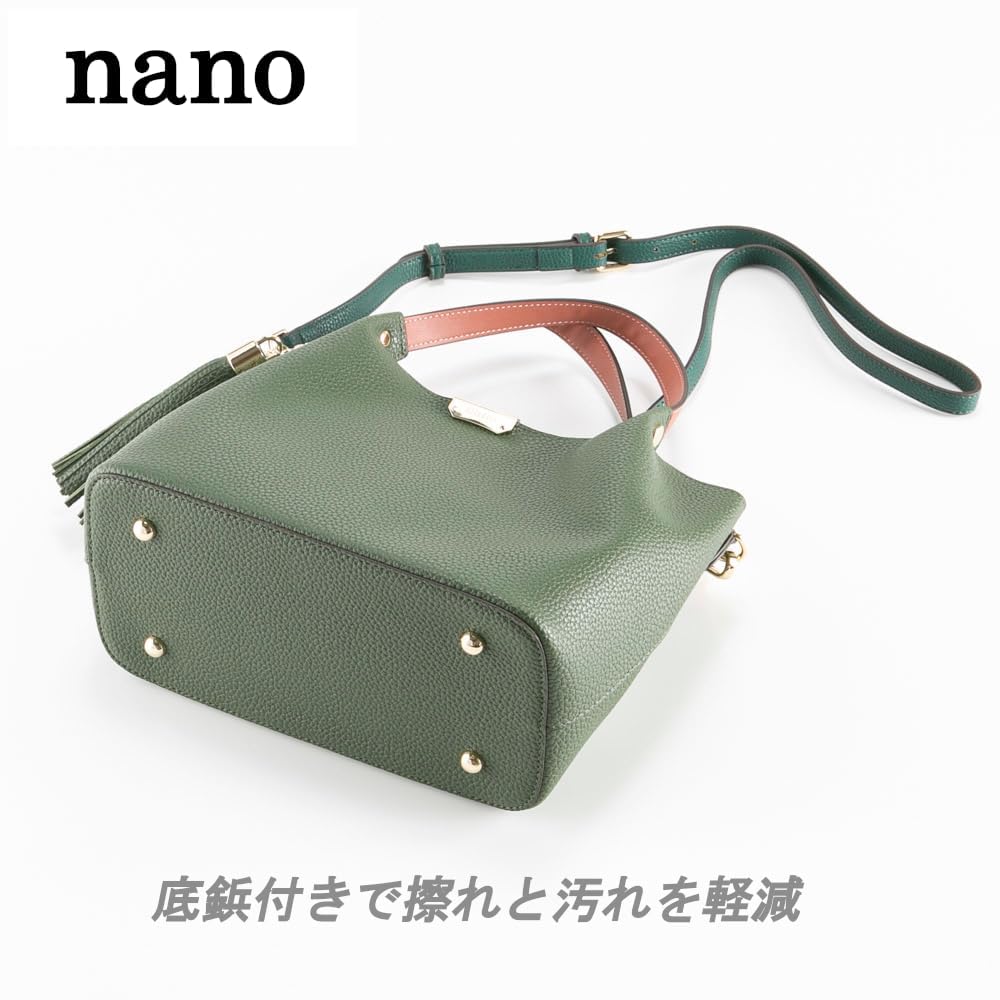 Shoulder bag for black [Nano] women, handbag, crossbody, small, mini, leather, stylish, 2-way,