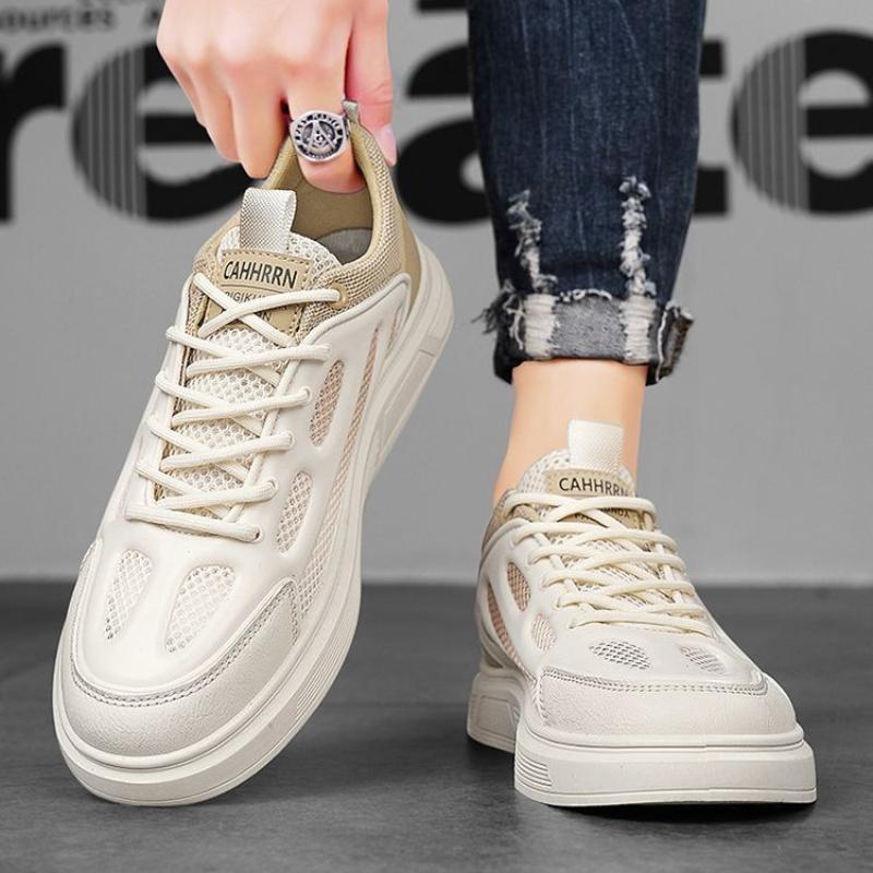 Marke Herren Mesh Freizeit-Sneaker Plateau Schnürschuhe Sommer Outdoor Lässig Wandern Board Schuhe für Herren Zapatos Casuales