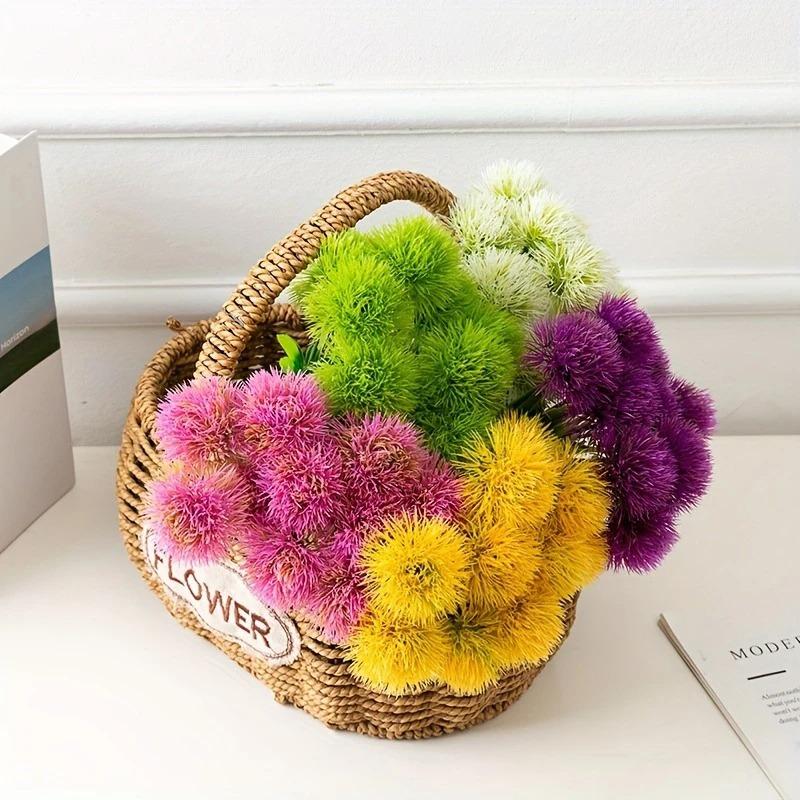 5/10Pcs Artificial Plants Dandelion Bouquet Vases For Home Decor Wedding Decoration Fake Flower Needlework Ornamental Flower pot