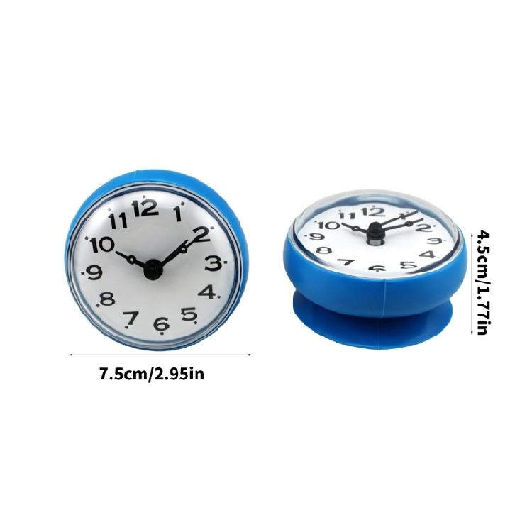 Suction Mounted Shower Clock for Bathroom Mirror, Round Clock Face with Bold Numerals for Sink Side Placement for Family Use