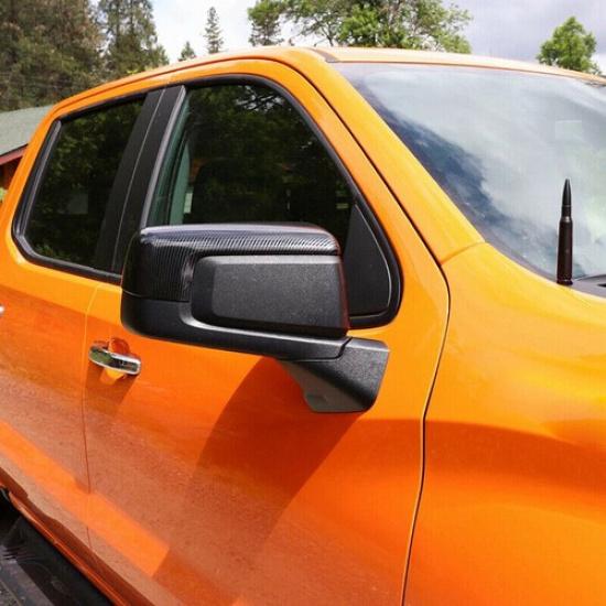 For -2024 Chevy Silverado GMC Sierra 1500 Carbon Fiber Top Half Mirror Cover