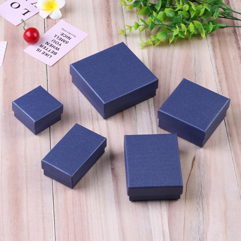 5pcs Paper Jewelry Box For Ring Earrings Pendant 9x9x3cm Display Packaging Wedding Birthday Party Gifts Organizer Holder Boxes