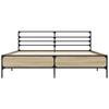 Bed Frame Sonoma Oak 160 x 200 cm Wood Based Material and Metal