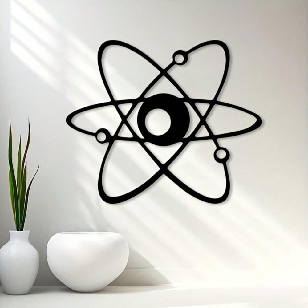 Atom Structure Metal Wall Art Science Sculpture Weather Resistant Home Office Decor