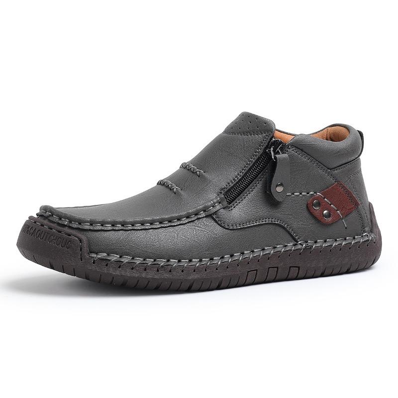 Large Size Men's Shoes Outdoor Leisure Pedal Flat-bottomed Hand-stitched Leather Shoes