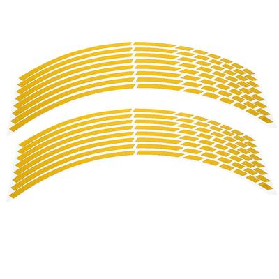 16pcs Bike Motorcycle 1618inch Reflective Wheel Strip Stickers Decoration Accessory(Yellow)
