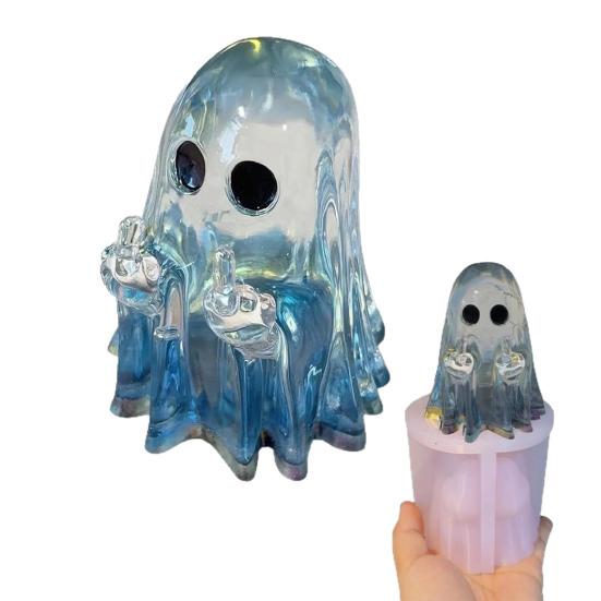 Middle Finger Ghost Mold Halloween Ghost Mold DIY Craft Resin Casting Mold for Paraffin Gel Beeswax Ghost Figurine