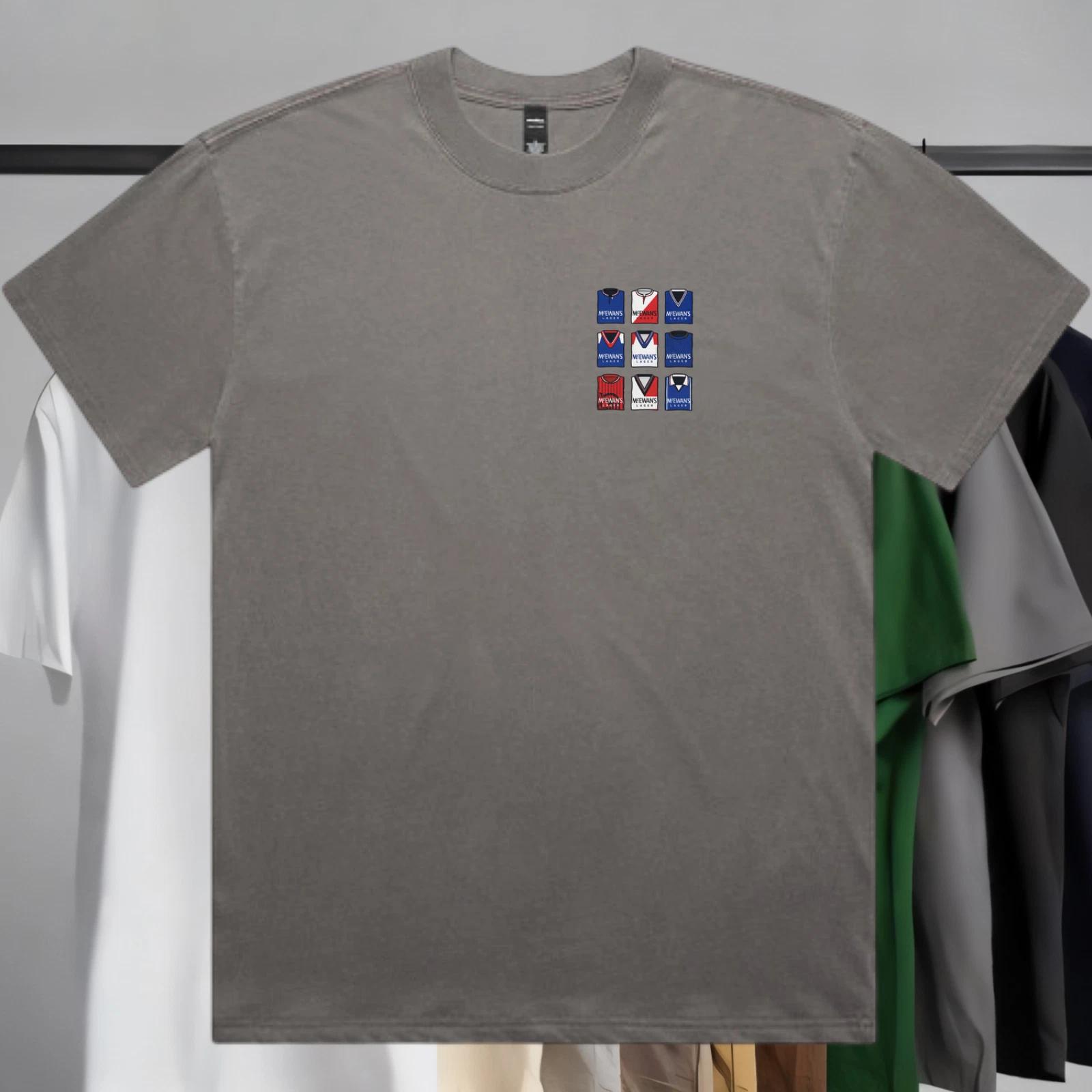 Glasgow Rangers FC T-Shirt Past Jerseys Logo Shirt Fan Art Revamped 3XL