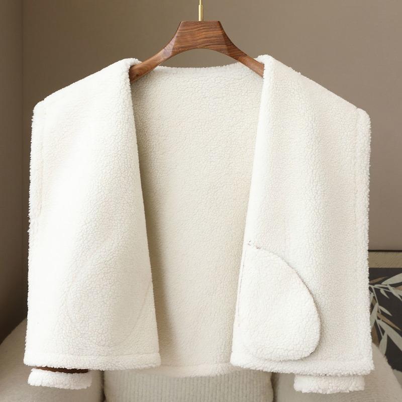 Autumn Women Casual Warm Faux Shearling Coat Large Lapel Motorcycle Jacket