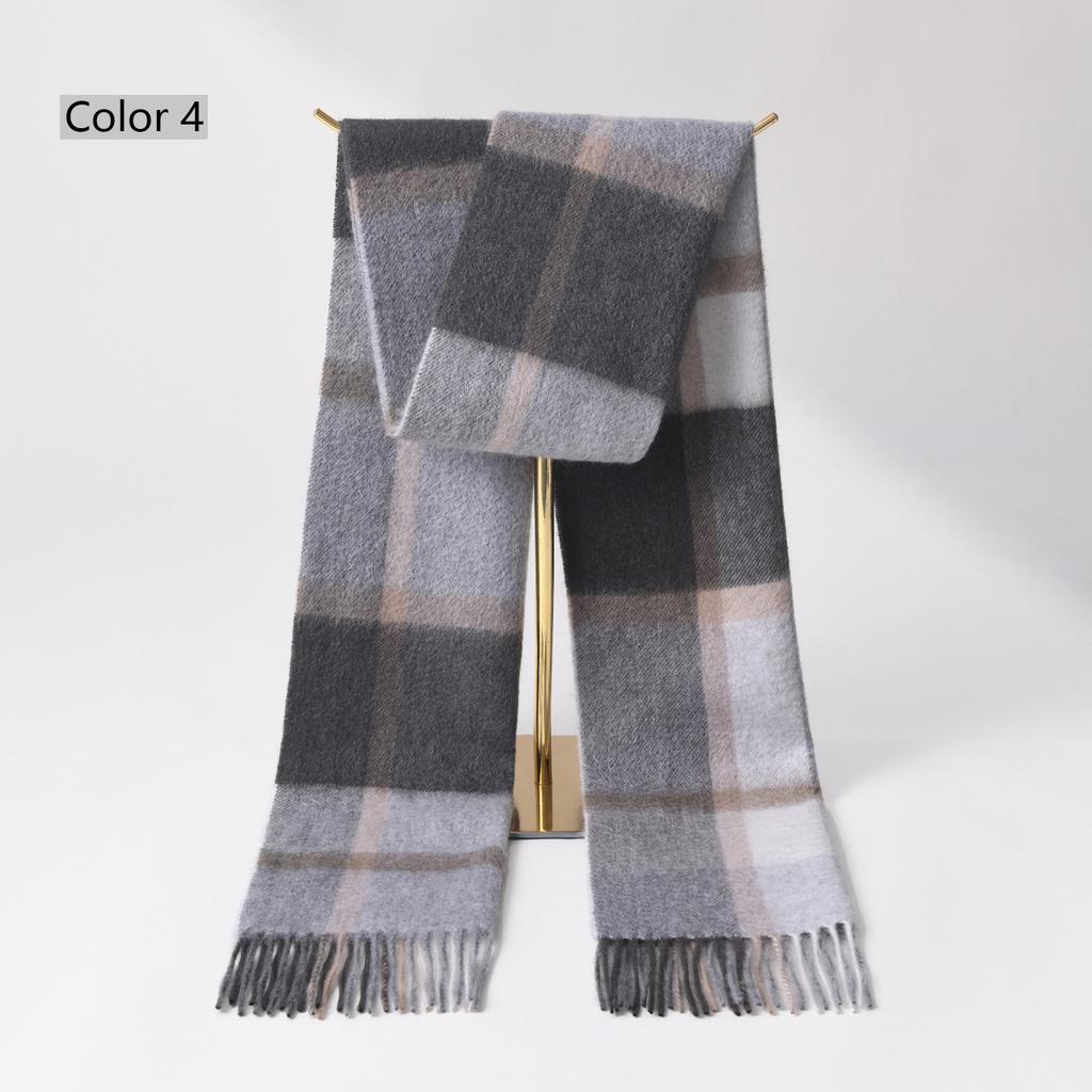 Winter 100% cashmere Scarf Women Luxury Warm Shawls Wraps Checkered Pashmina Foulard Femme Ladies Plaid Scarves
