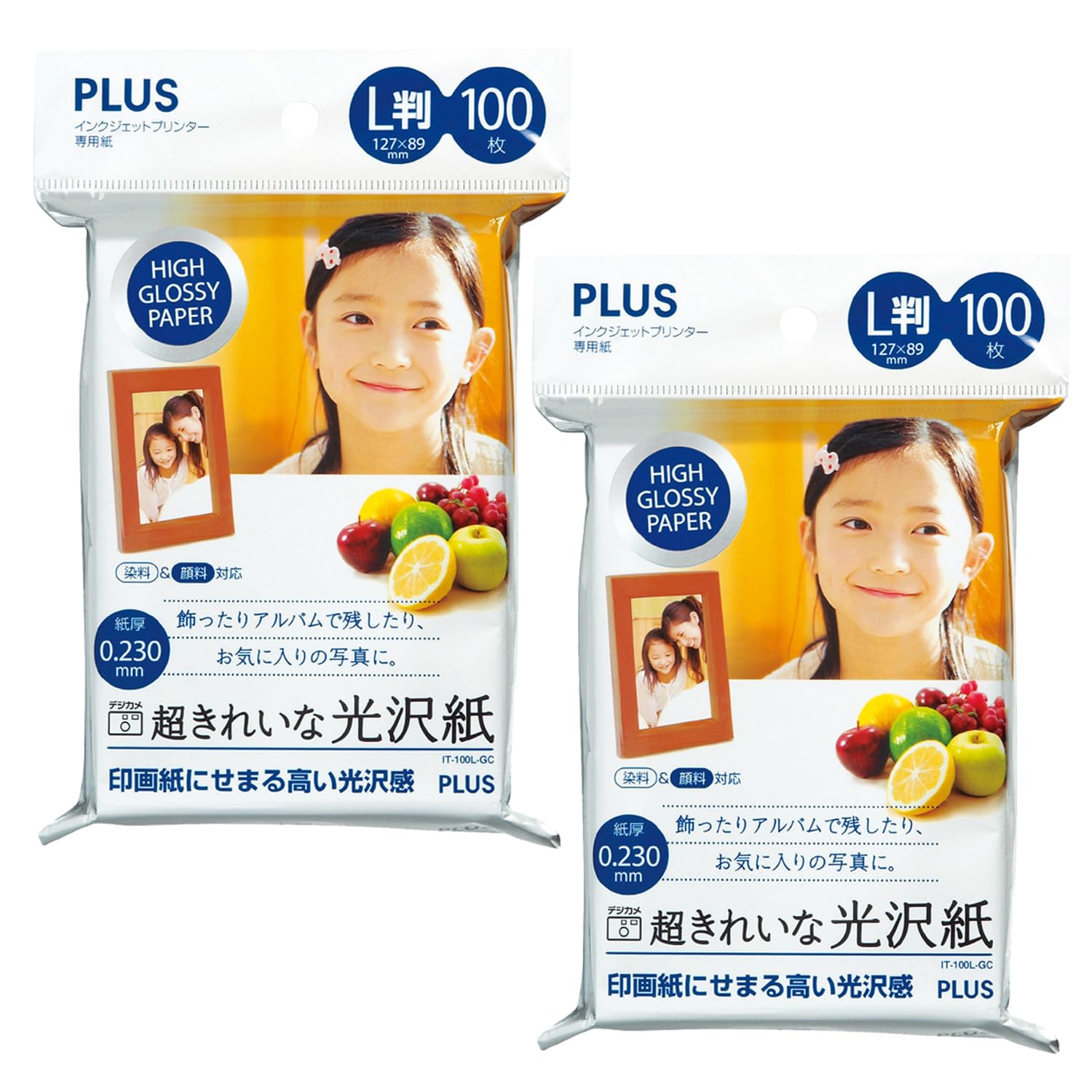 

Фотопапір Plus Super Beautiful Glossy Paper L Size 100 Sheets 2 Pack Set IT-100L-GC 46-083×2 білий