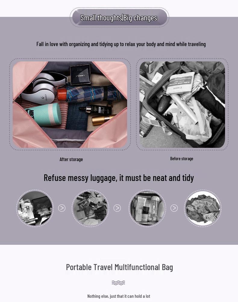 Large Capacity Wet & Dry Separation Travel Storage Bag for Students