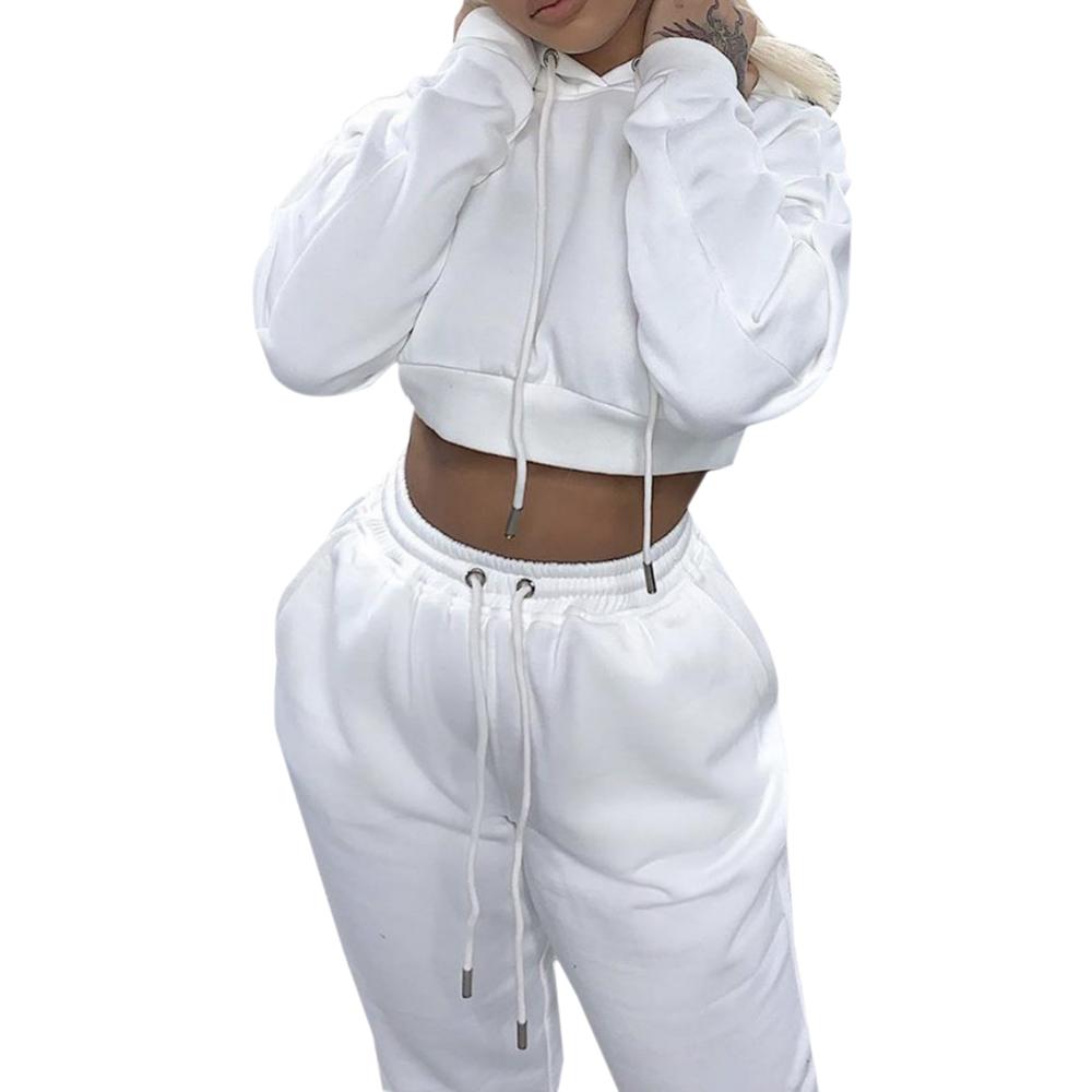 Mujer Otoño Con capucha Casual Set Color sólido Sudadera corta Pantalones  de chándal Traje para mujeres comprar a buen precio — entrega gratuita,  reseñas reales con fotos — Joom