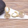 Nidin Fashion Classic Tree of Life Drop Earrings For Women Girl Female Copper CZ Lucky Party Birthday Jewelry Hoop Earrings Gift