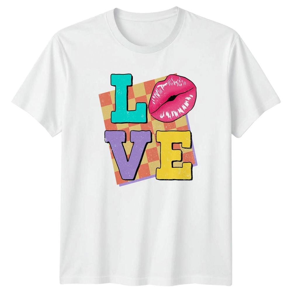 Love TShirt Retro Pop Art Valentines Day Gift For Him And Her S