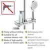 Shower Holder - WENKO - Liberta - Easy Installation - Integrated Hooks - Chrome Design