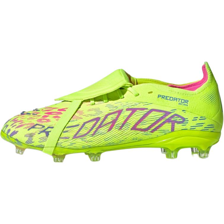 Adidas Predator Elite Ft FG Low Top Kids Soccer Shoes Men Soccer Shoes Bright-Lemon-Yellow Bright-Pink Fusion-Blue IH5078