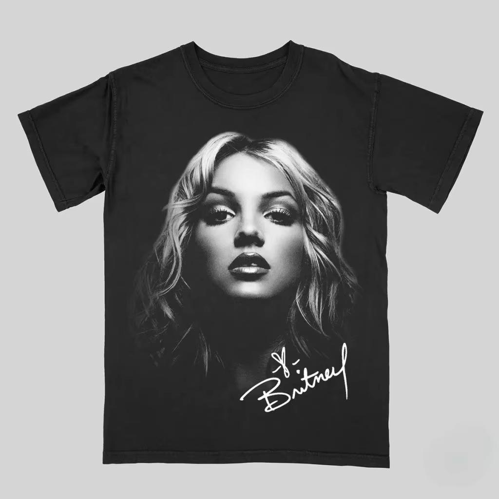 

26 Women Hip Hop Fashion Streetwear Britney Spears Shirt Y2k Portrait Graphic Oneck T Shirts Summer High Quality Tshirt Unisex S