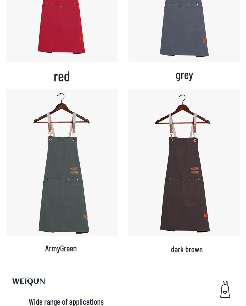 Waterproof Oil-Proof Canvas Apron for Coffee Shop and Kitchen Use