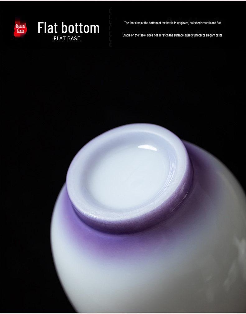 Elegant Jade Porcelain Vase - Hand-Painted Ceramic for Tea Ceremony, Flower Arrangement, and Home Decor with Gift Box Packaging