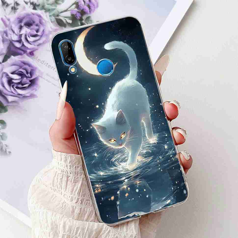 Protective Cases For Huawei P20 Lite ANE-TL00 Case New Cartoon Cat Print Silicone TPU Cover For Huawei P20 Lite ANE-LX1 Shell