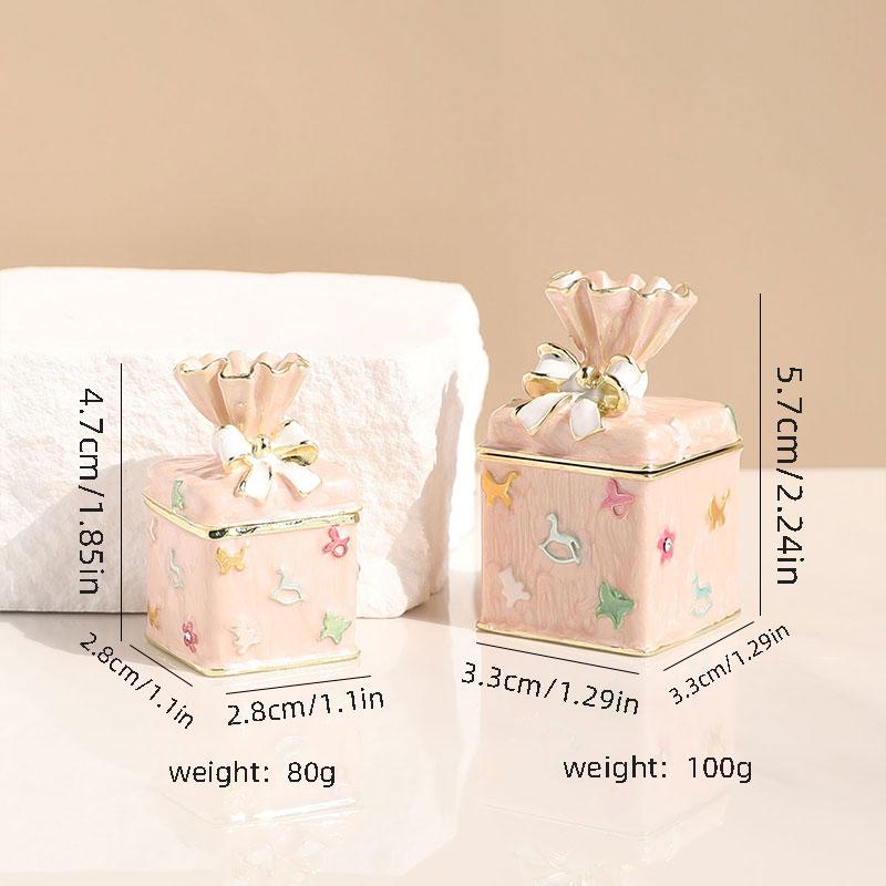 Cute Pink Candy Jewelry Box Mini Portable Storage for Necklace Bracelet Earrings