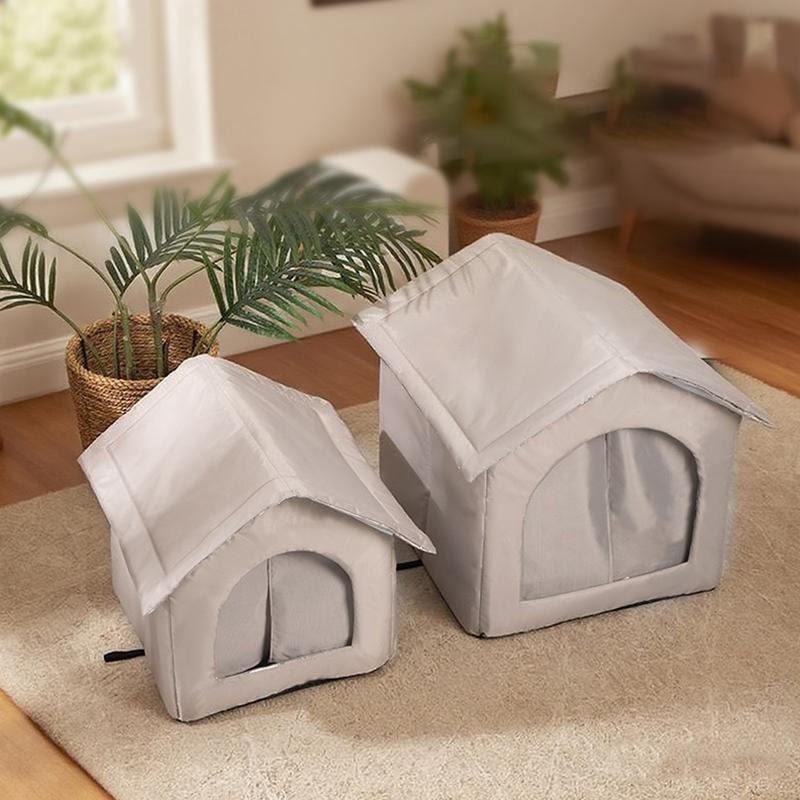 1Pc Aluminum Film Dog Oxford Cloth Warm Pet Air-conditioned House Convenient Cat Summer/Winnter Closed Pet Nest Large Space