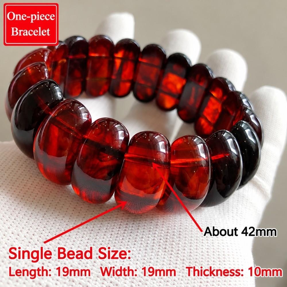 Square Beads Resin Bangle Handmade Gemstone Bracelet Retro Beaded Bracelet for Women
