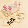 Enamel Glaze Craft Floral Open Cuff Armlet Gold Color Spiral Arm Bracelet New Open Arm Ring  Women