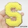 A-Z Big Size Letter Patches For Clothing Yellow Color Iron On Patches On Clothes Sew On Stickers Applications(8Cm)