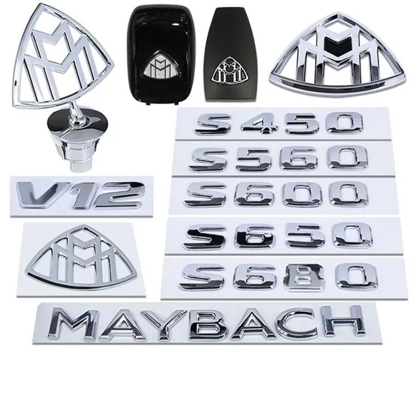 Maybach Standing Metal Emblems Car Hood 3D Rear Logo Side Standard for S Gls Class S400 S500 S600 W222 Badge Accessories1
