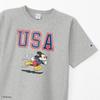 Champion Short Sleeve Crew Neck Disney Mickey Relax Fit Graphic Print Short Sleeve Reverse Oxford Gray Men's 9.4oz T-Shirt, Weave, C3-Z360,