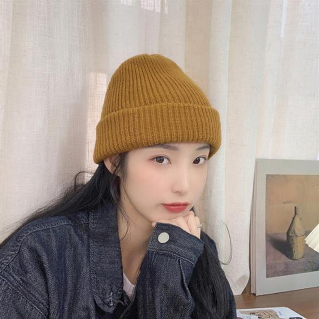 Daily Fashion Beanie Camel Knit Short Beanie Hat