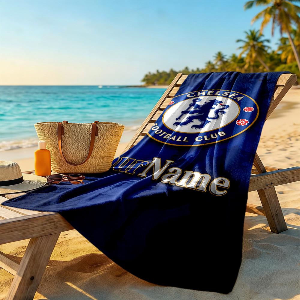 Chelsea Customize Text Beach Towel Soft Durable Quick-Dry Suitable for Sports Travel Swimming Yoga Bathroom Beach And Pool