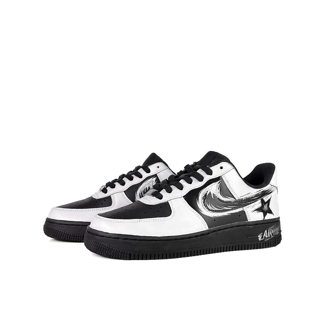 Nike Air Force 1 Leather Low top Skateboard Shoes Men's Black White CW2288-001()