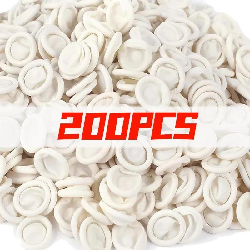 100/300PCS White Disposable Latex Finger Covers Non-slip Anti-static Finger Cots Fingertip Protector Thumb Sleeve Nail Art Tools