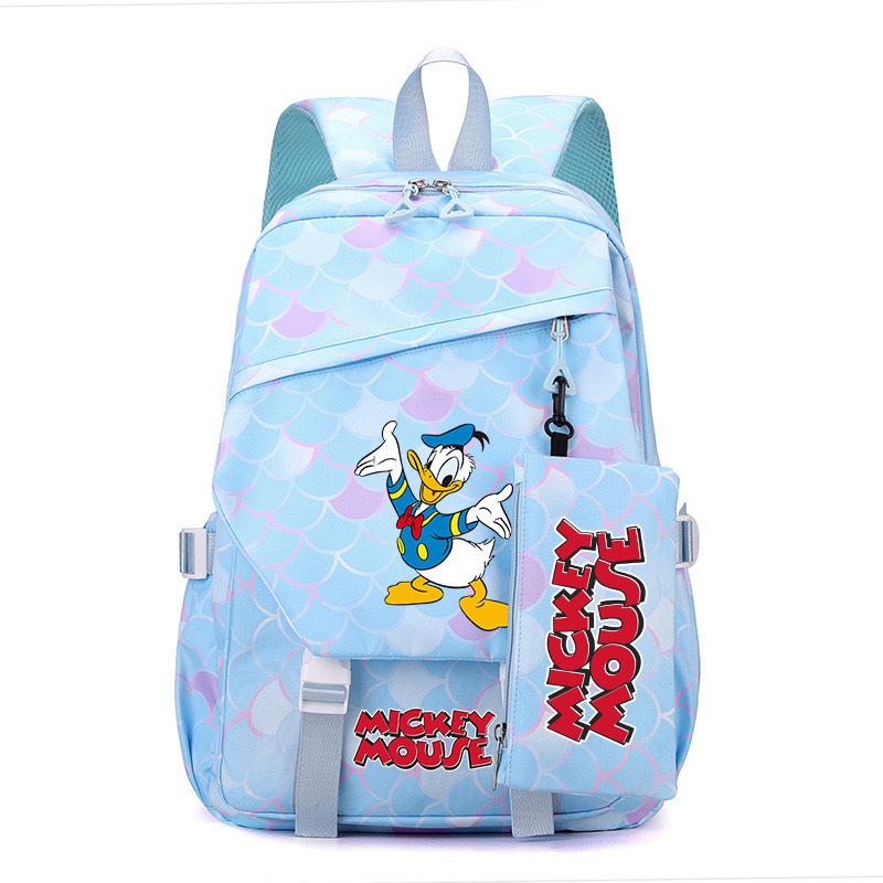 3 Piece School Backpack Set for Students Large Capacity Oxford Cloth Schoolbag with Shoulder Strap and Pencil Case