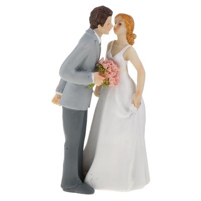 Casal de casamento romântico Momento terno Bolo Topper Figurine