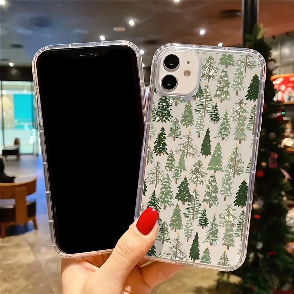 Fir Christmas Tree Aesthetic Clear Phone Case for iPhone 17 16 11 15 14 13 12 Pro Max XS X 7 8 Plus Transparent Back Phone Cover