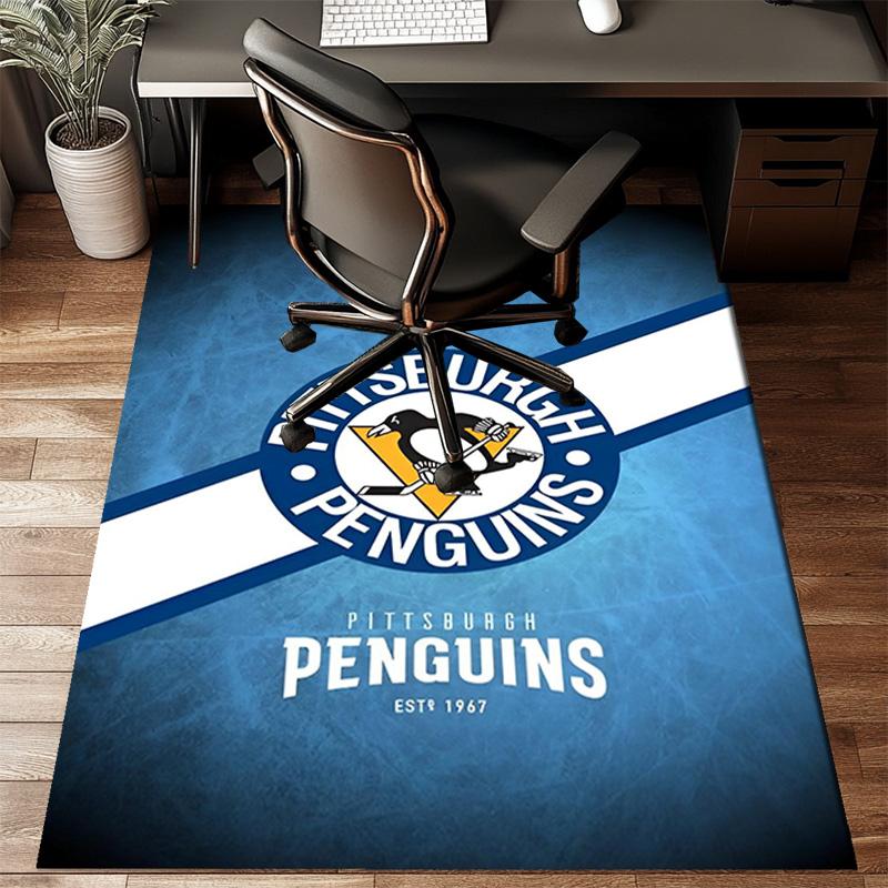Pittsburgh Penguins Hockey Team Floor Mat for Living Room, Game Rooms, Office, Bedroom, Office Floor Mat Playful Design, Christmas Fan Gifts