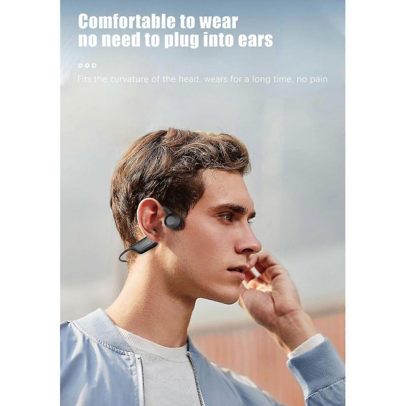 Bone Conduction Bluetooth Headset Wireless Ear-mounted Black