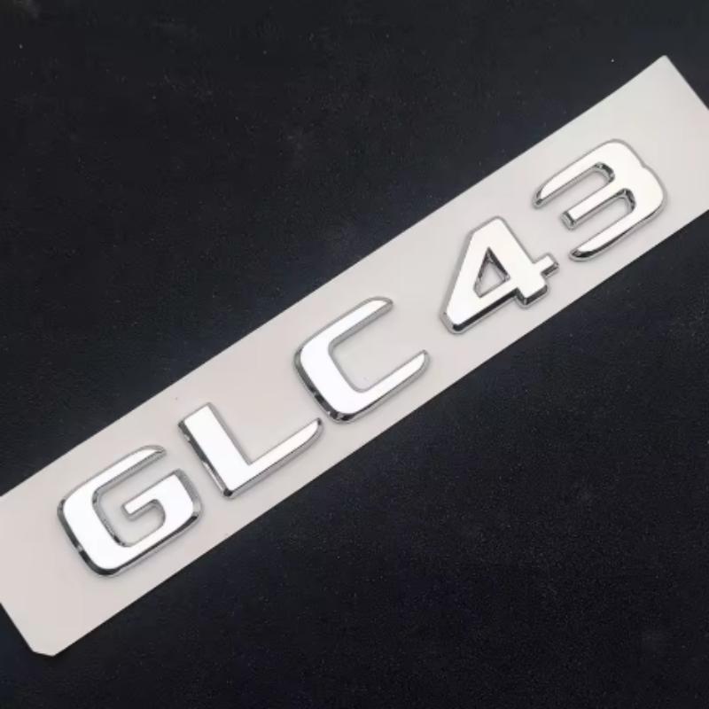 Applicable To Mercedes-Benz ABS Black Car Trunk Badge Sticker Logo GLC 43 Biturbo 4Matic Logo GLC43 Accessories