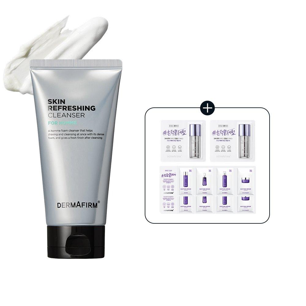 DERMAFIRM Skin Refreshing Cleanser for Homme 120g (Gift: 1ml*2 Toning Serum + 2 Repair 4-row Pouches)