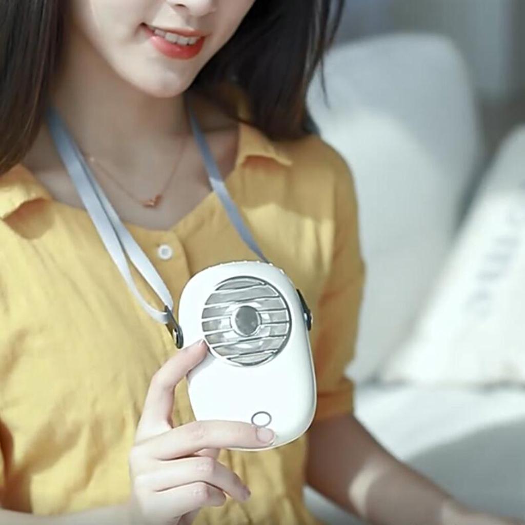 Mini USB Fan,Portable Hands Necklace Fan, Rechargeable Handheld 3 Adjustable Personal Desk