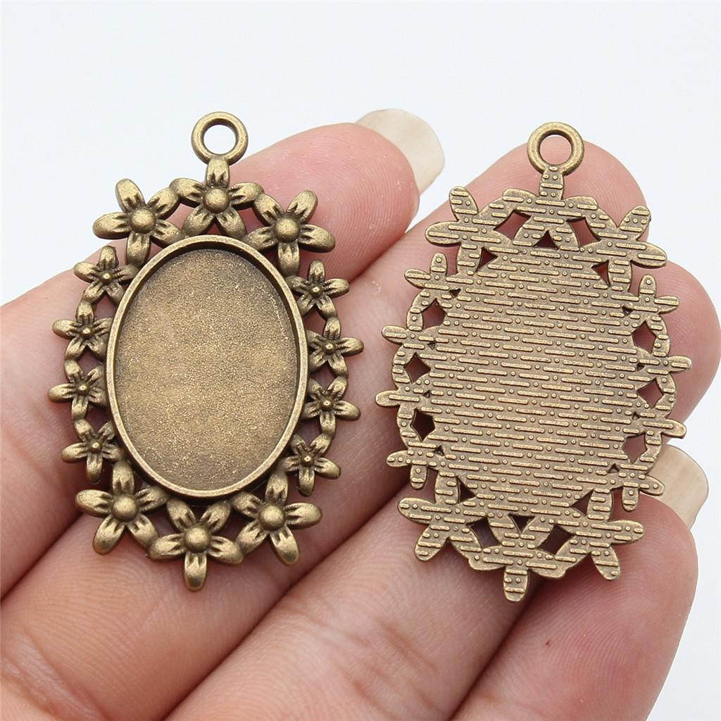 Accessories Parts Fit 18x25mm Oval Glass Cabochon Base Tray Bezel Wedding Jewelry Findings QA039