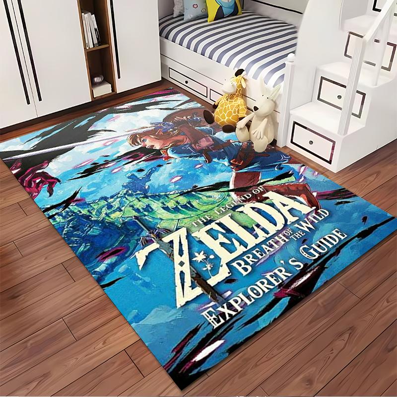 The Legend of Zelda-themed adventure design. Non-slip rug suitable for living room and bedroom sofas.