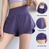 Women's High Waist Double Layer Sports Shorts with Pockets for Running & Yoga